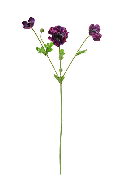 26" Silk Anemone Spray Violet