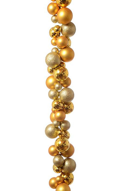 8ft Shiny/matte/glitter Ball Garland Gold