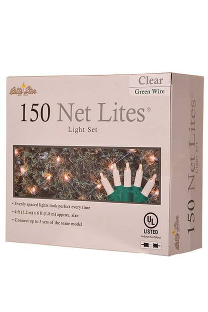 4ft X 6ft 150lt Net Lites Green/wire Clear