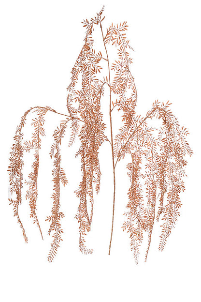 47.25" Hanging Leaves Branch Light Brown