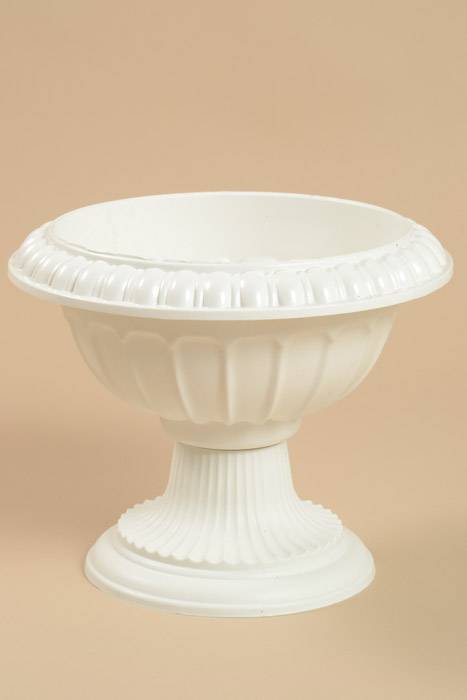 10" Plastic Grecian Urn White