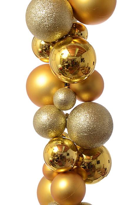 8ft Shiny/matte/glitter Ball Garland Gold