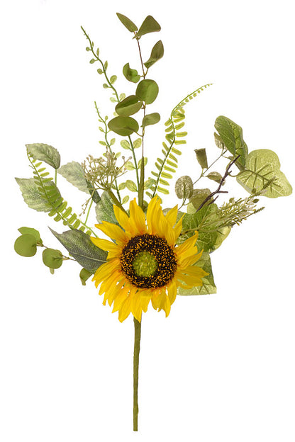 19" Silk Sunflower Pick Yellow