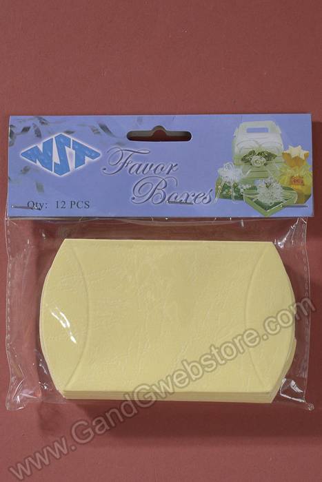 3.75" X2.5" Embossed Favor Box Ivory Pkg/12