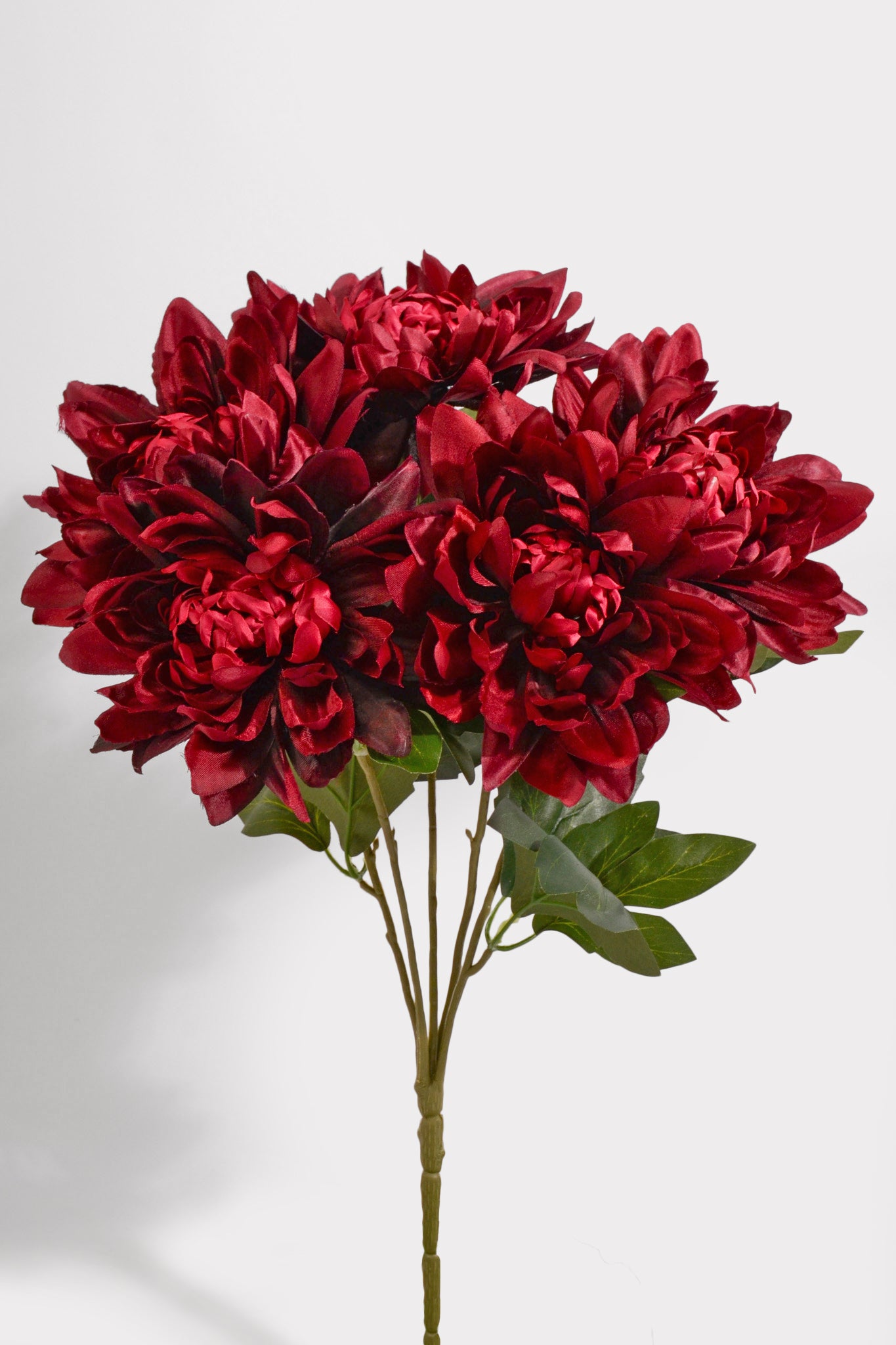 18" Silk Dahlia Bush Burgundy