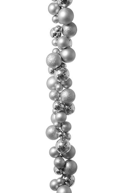 8ft Shiny/matte/glitter Ball Garland Silver