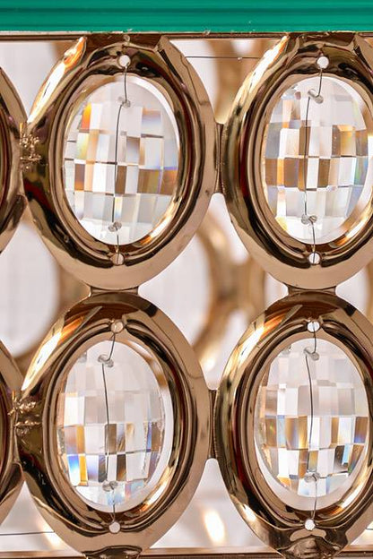 15" Square Cake Stand W/crystal Gold