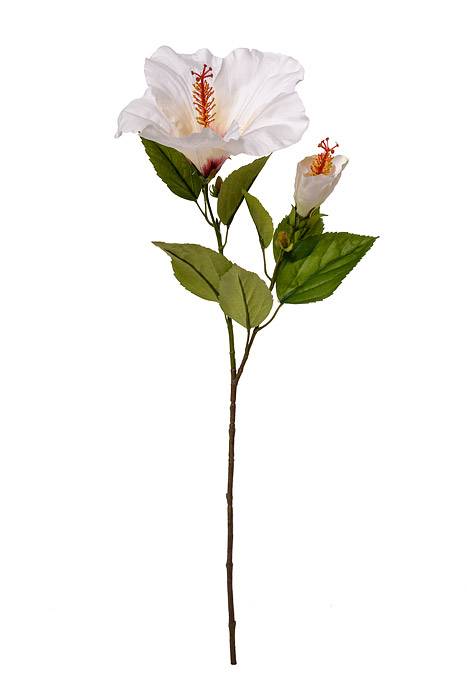 26" Silk Hibiscus Spray White/beauty