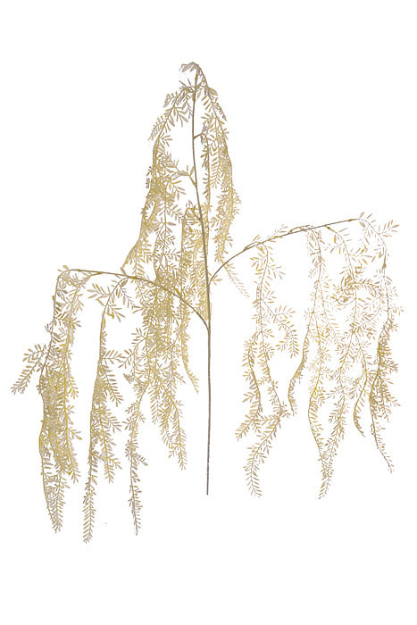 47.25" Hanging Leaves Branch Light Yellow