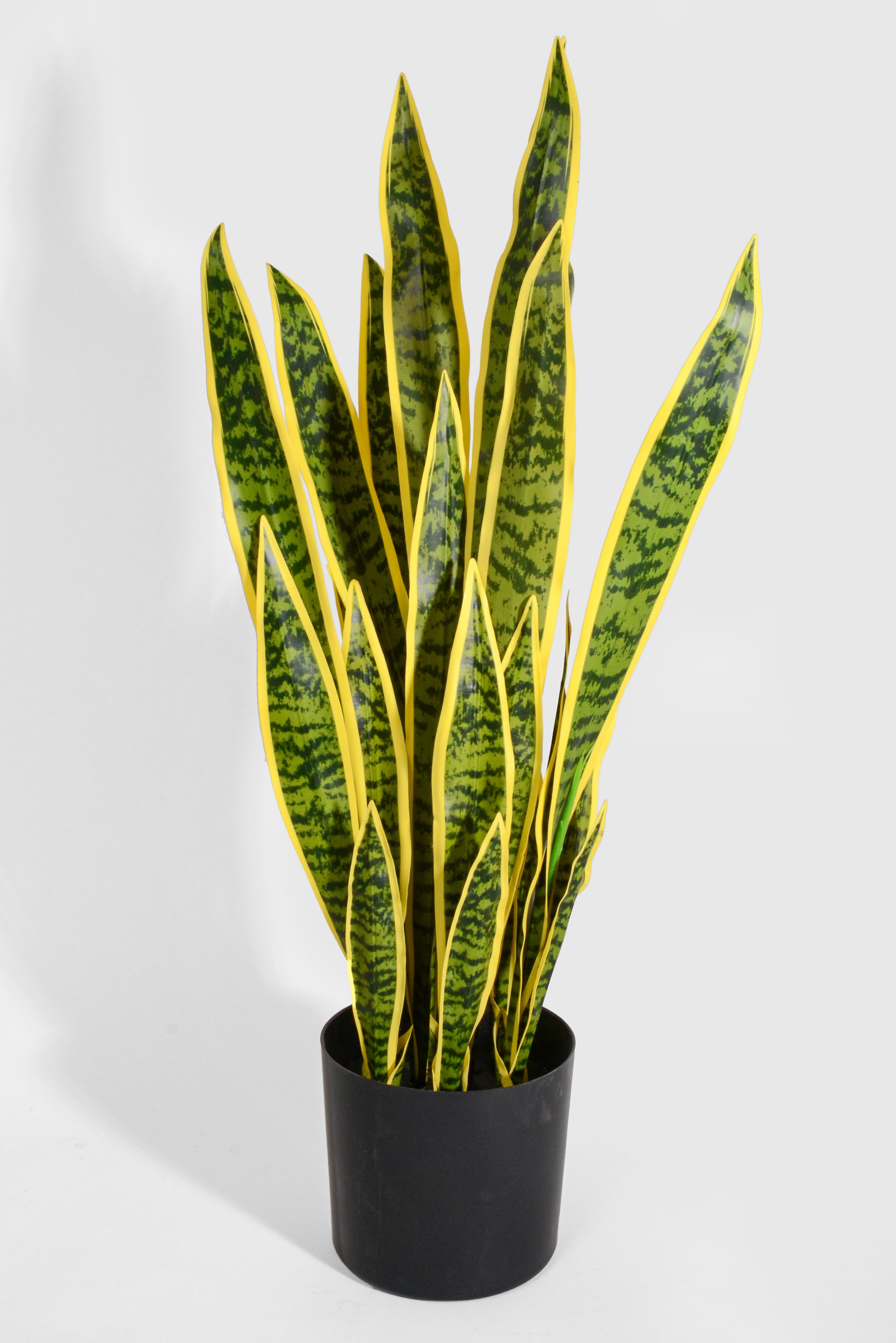 36" Artificial Snake Plant In Pot Green/Yellow