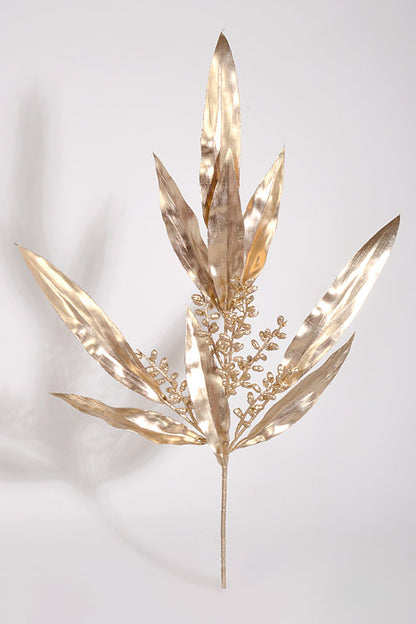 25" Seeded Eucalyptus Spray Champagne