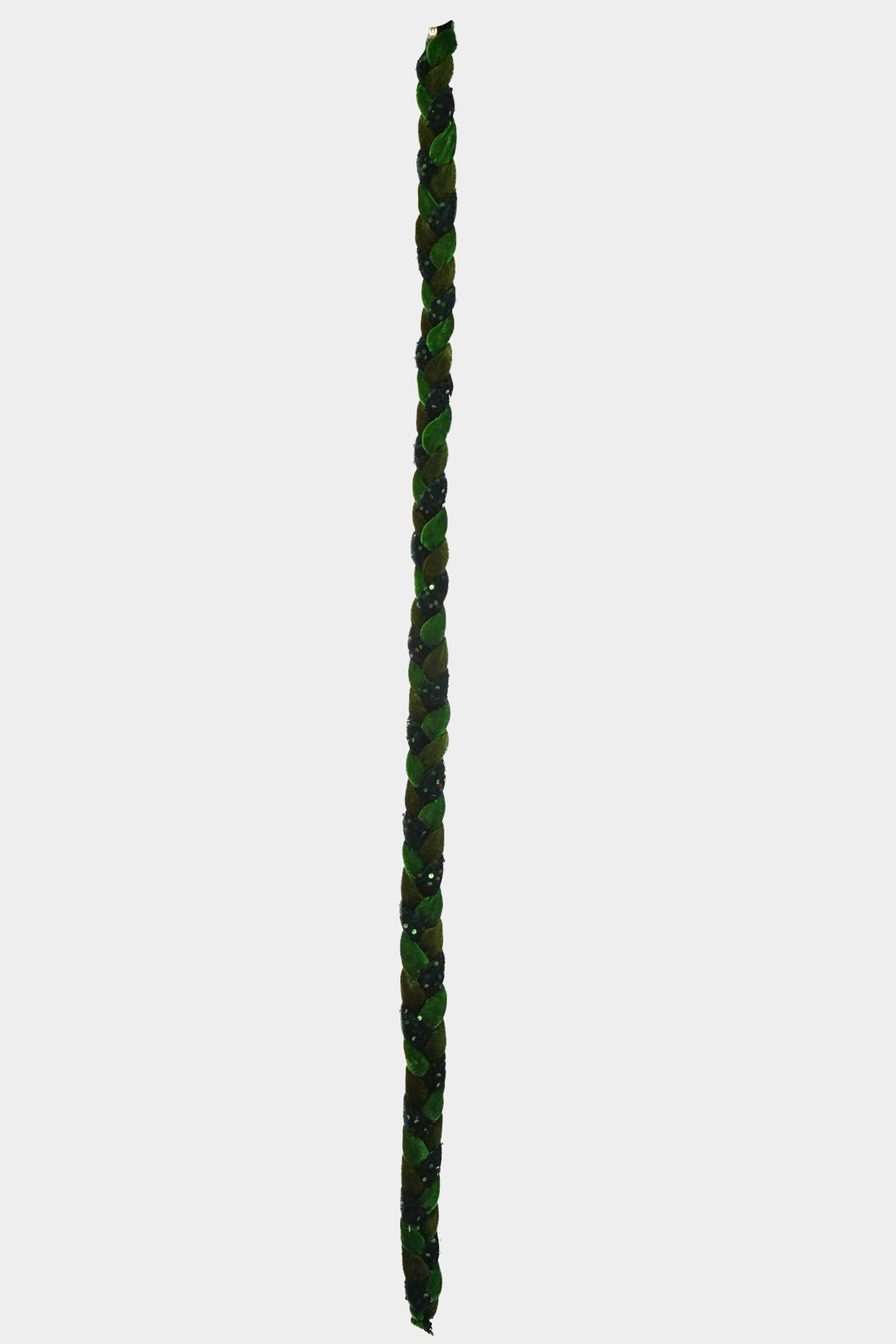60" Velvet/Sequin Braided Roping Green