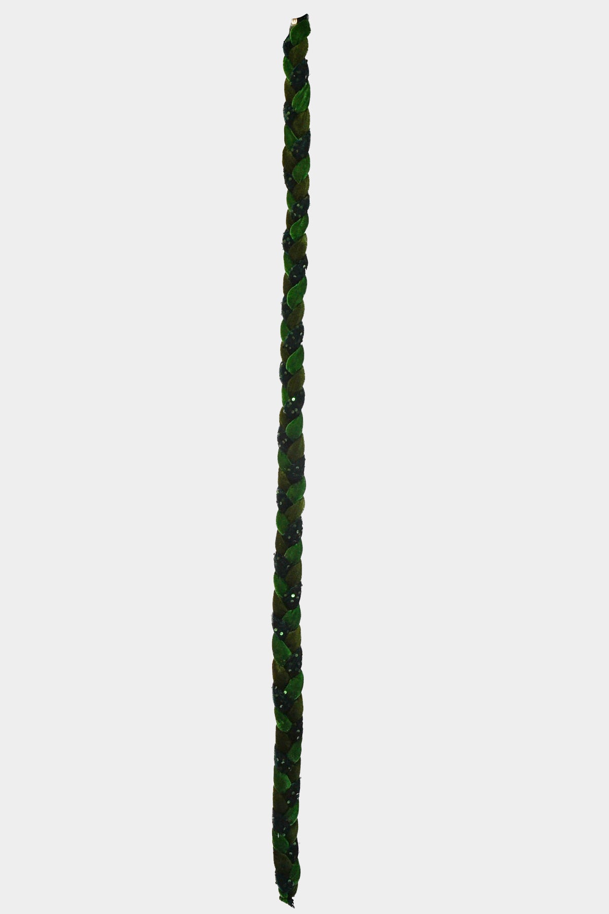 60" Velvet/Sequin Braided Roping Green