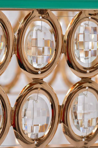 11" Square Cake Stand W/crystal Gold