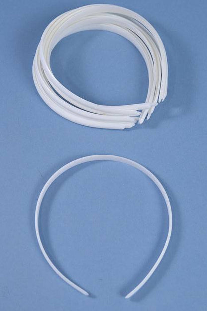 3/8" Plain Plastic Head Band White Pkg/12