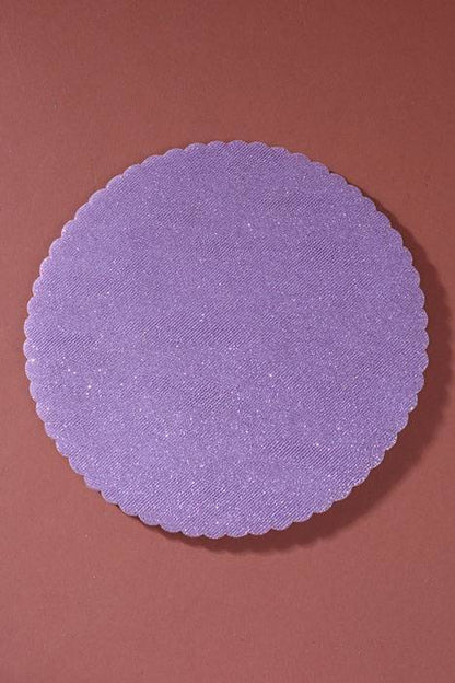 9" Scallope Round Tulle W/glitter Lavender Pkg/50