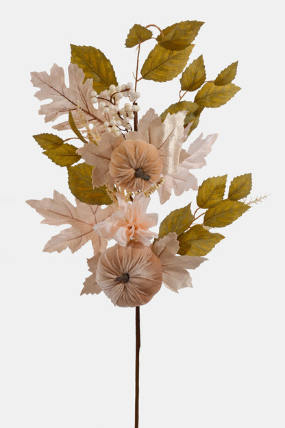 30" Pumpkin Dahlia Berry Spray Cream