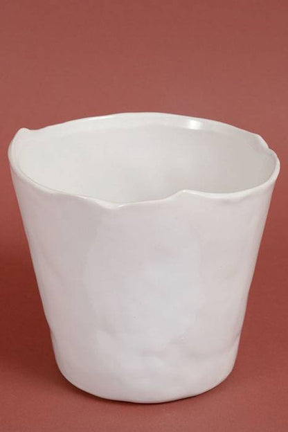7.5" X 7" Ceramic Journey Pot (White)
