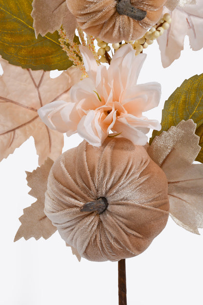 30" Pumpkin Dahlia Berry Spray Cream