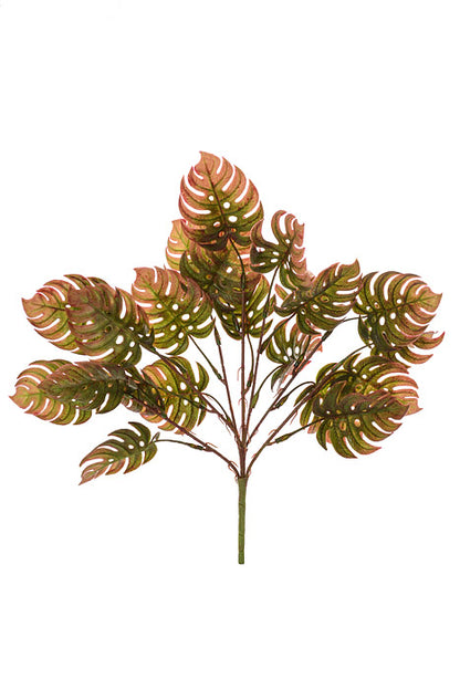 15.75&quot; Monstera Bush Green/Burgundy