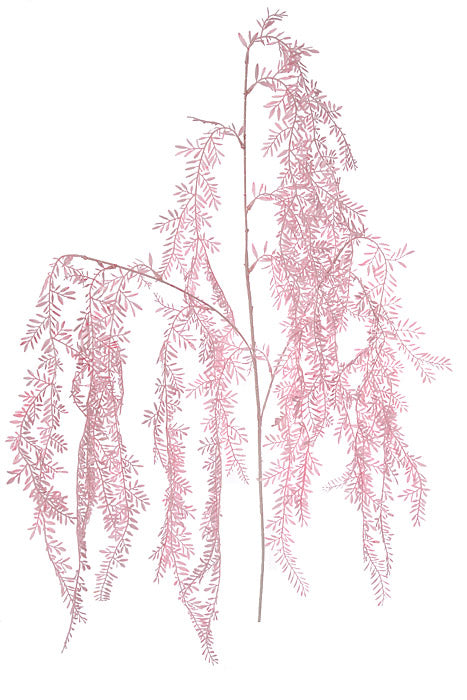 47.25" Hanging Leaves Branch Pink
