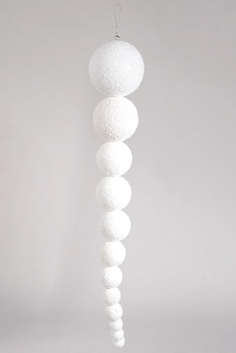 32&quot; Snowed Ball Garland White