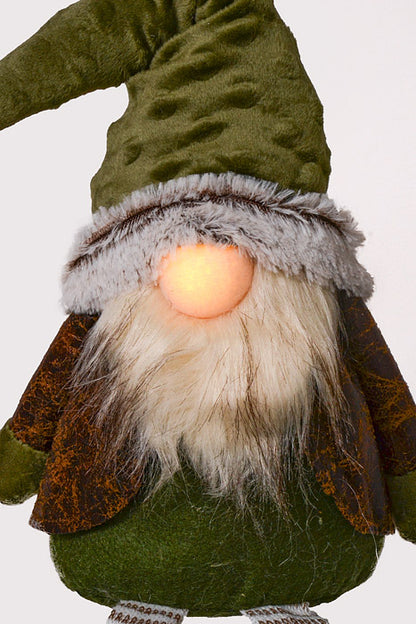 24" Sitting Gnome With Light Green