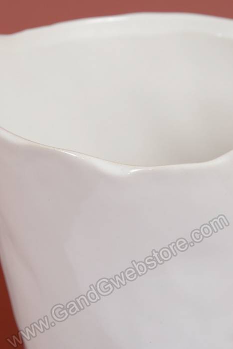 7.5" X 7" Ceramic Journey Pot (White)