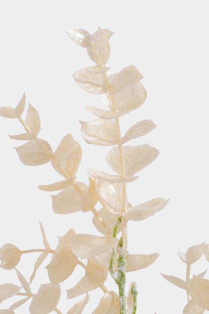 18" Artificial Eucalyptus Bush White