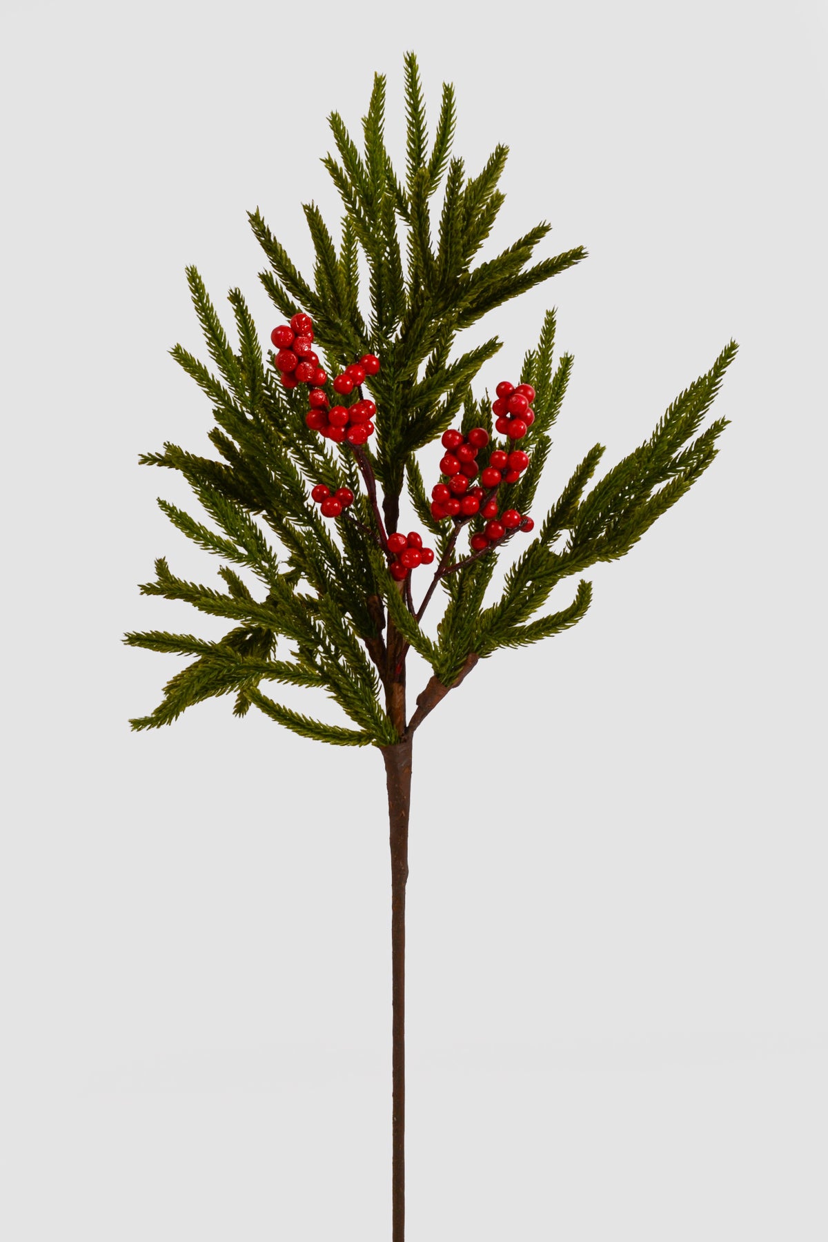 24" Real Touch Mini Norfolk Pine W/Berry Spray Red/Green
