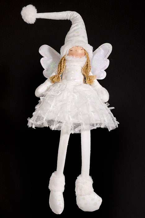 24" Sitting Angel With Light White