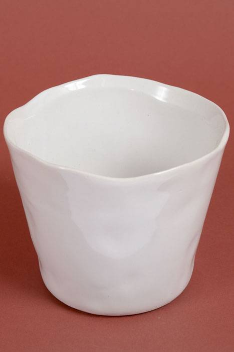 5.5" X 4.5" Ceramic Journey Pot White