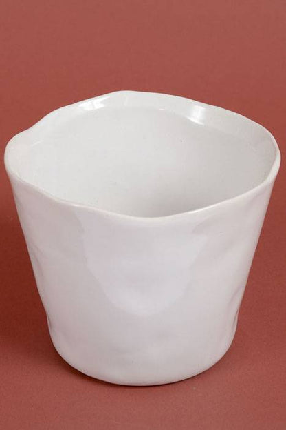 5.5" X 4.5" Ceramic Journey Pot White