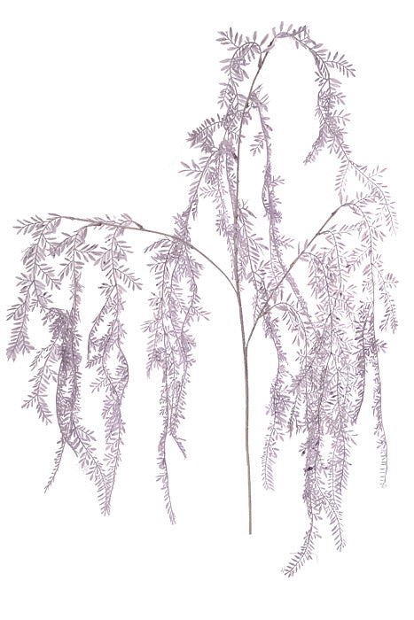 47.25" Hanging Leaves Branch Lavender