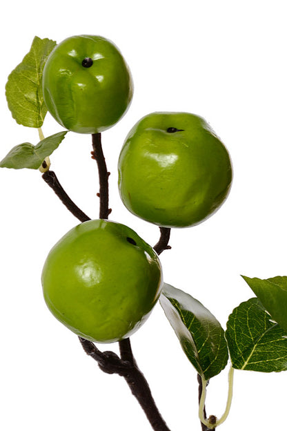 24" Apple Spray With Leaves Green