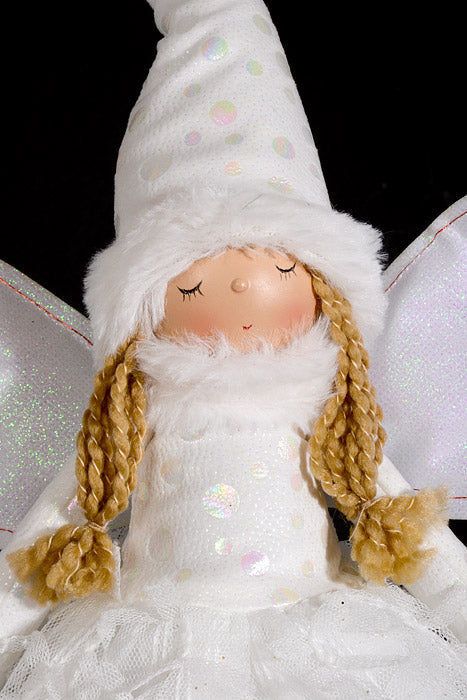 24" Sitting Angel With Light White