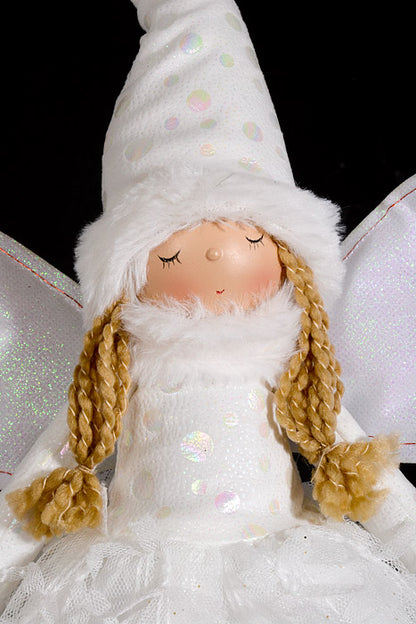 24" Sitting Angel With Light White