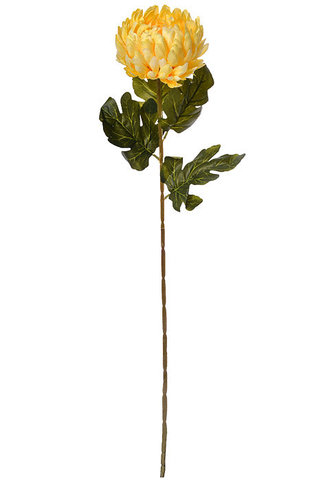 29" Silk Chrysanthemum Spray Yellow
