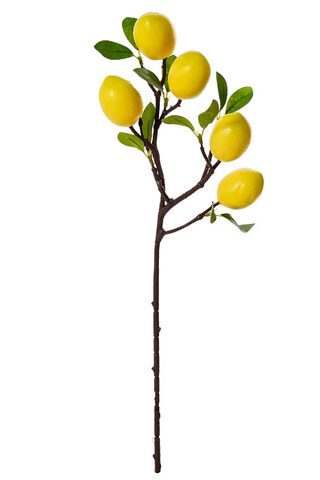 24" Lemon Spray With Leaves Yellow/Green
