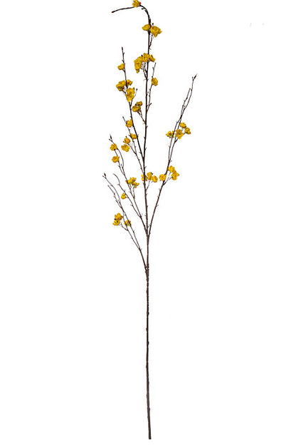 51" Silk Plum Blossom Spray Yellow