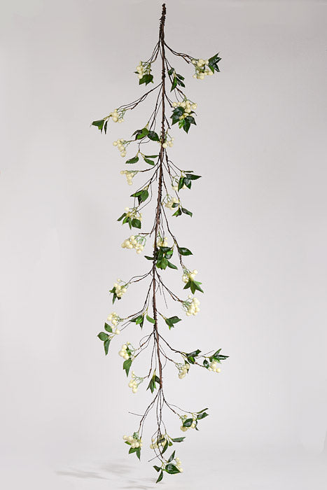 59" Snowed Berry Garland White