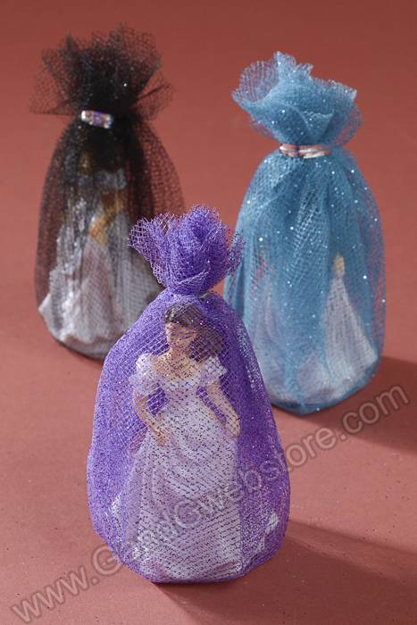 9" Scallope Round Tulle W/glitter Lavender Pkg/50