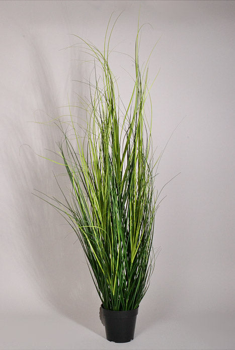 48" Artificial Grass Bush In Pot Two Tone Green