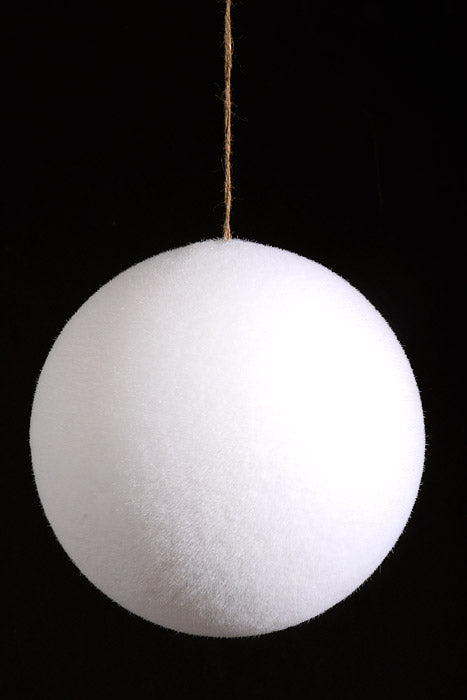200Mm Snow Ball with Glitter Ornament White