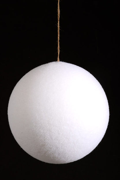 200Mm Snow Ball with Glitter Ornament White
