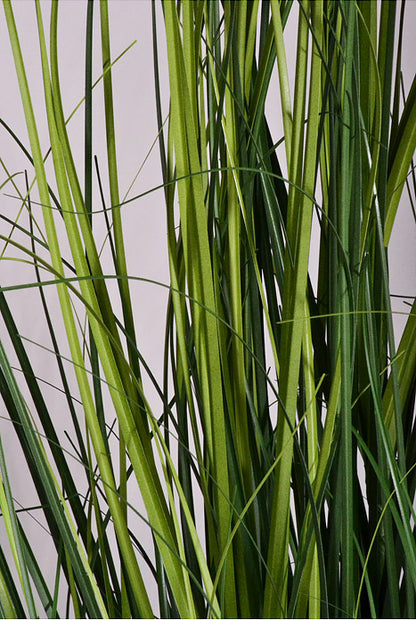 48" Artificial Grass Bush In Pot Two Tone Green