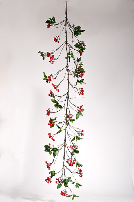 59" Snowed Berry Garland Red