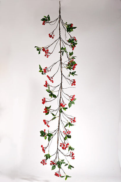 59" Snowed Berry Garland Red