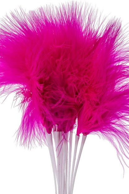 7" Feather Picks Hot Pink Pkg/12