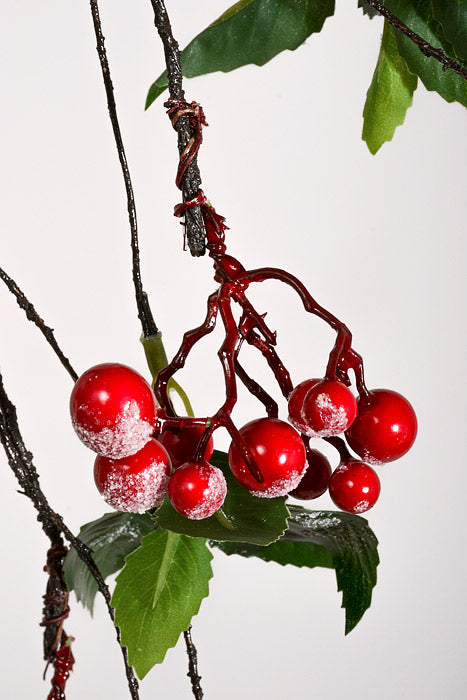 59" Snowed Berry Garland Red